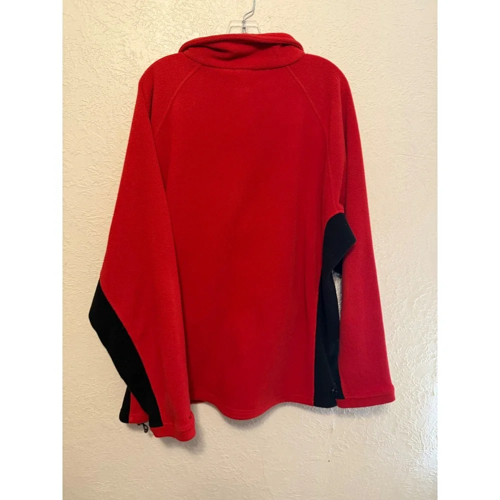 The North Face Mens XXL Red Black 1/4 Zip Fleece Sweatshirt Mock Neck Colorblock